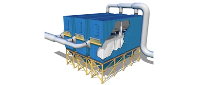 A catalytic baghouse, a technology used for emission abatement from coal-fired boilers and incinerators. (Tri-Mer photo)