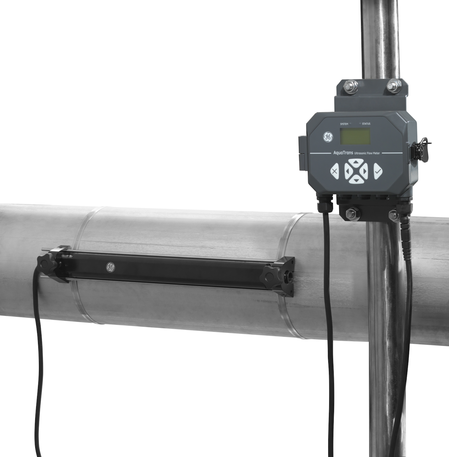 Clamp-on flow meter.