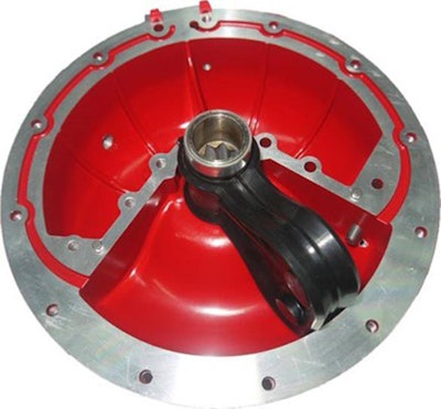 Singular actuator body with an integral air reservoir and vane compartment.