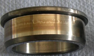 Figure 2: Inner ring of cylindrical roller bearing after operation with excessively mobile oil