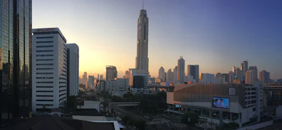 A look at part of downtown Bangkok out my hotel room at sunrise on March 18.