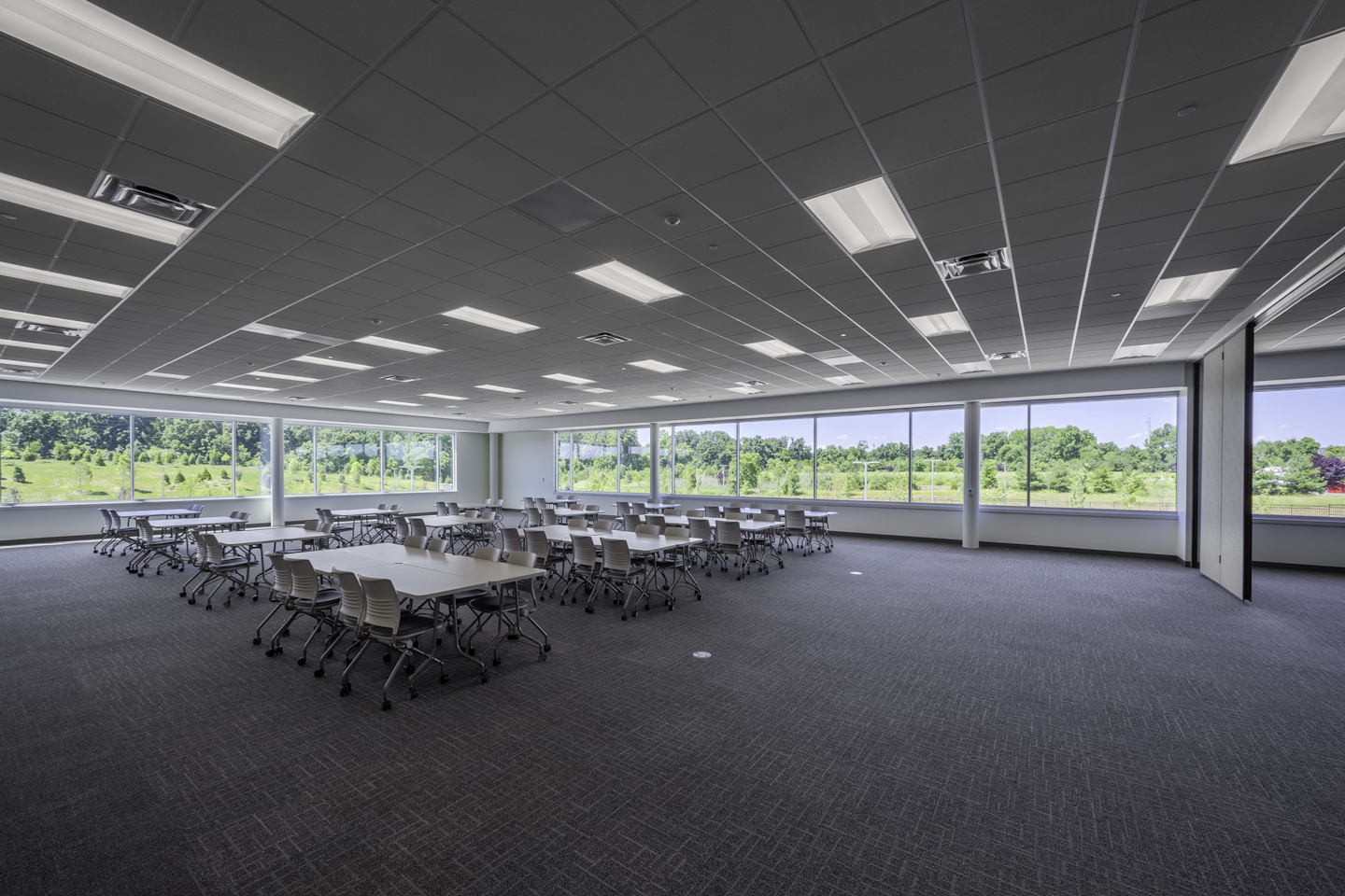 Large windows allow lots of natural light to flow into the building. (Grainger photo)