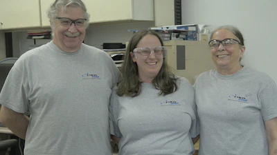 Ability Beyond Client, Amie G. at work at Tier ONE (a precision manufacturer for scientific and medical lab components).