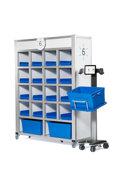 Mnet 209282 Mobile Sort Wall Kiosk 3 4 On White