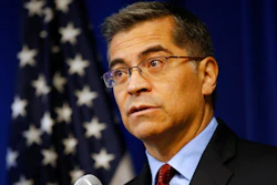 California Attorney General Xavier Becerra discusses settlements reached with 52 automobile parts manufacturers for illegal bid rigging during a news conference Wednesday, Dec. 4, 2019, in Sacramento, Calif. Becerra says the state recovered more than $23 million in the scheme that inflated consumer costs.