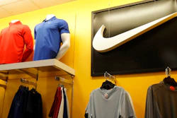 In this Nov. 29, 2019, file photo Nike clothes are displayed at a Kohl's store in Colma, Calif. Nike Inc. reports earnings on Thursday, Dec. 19.