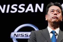 In this Dec. 2, 2019, file photo, Nissan Chief Executive Makoto Uchida speaks during a press conference at the automaker's headquarters in Yokohama, near Tokyo. Japanese securities regulators are recommending that automaker Nissan be fined 2.4 billion yen ($22 million) for the under-reporting of compensation of its former chairman, Carlos Ghosn. The Securities and Exchange Surveillance Commission said Tuesday, Dec. 10, 2019, it made the recommendation to the government's Financial Services Agency.