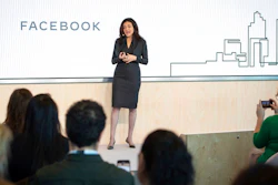 Facebook's Chief Operating Officer Sheryl Sandberg speaks during a press conference in London, Tuesday Jan. 21, 2020. Facebook says it plans to hire 1,000 more staff in Britain, mainly for its technology and harmful content teams, and that it will add the new roles by the end of the year, which will bring its U.K. workforce to more than 4,000.