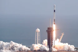 A Falcon 9 SpaceX rocket lifts off from pad 39A during a test flight to demonstrate the capsule's emergency escape system at the Kennedy Space Center in Cape Canaveral, Fla., Sunday, Jan. 19, 2020.