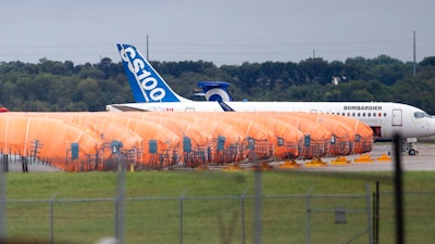 Fuselages for the Boeing 737 Max, stored at Spirit AeroSystems in Wichita, KS.