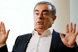 In this Jan. 10, 2020, file photo, former Nissan Chairman Carlos Ghosn speaks to Japanese media during an interview in Beirut, Lebanon.