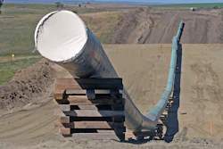 North Dakota Public Service Commissioners review a permit for the expansion of the Dakota Access pipeline on Wednesday, Feb. 19, 2020, at the state Capitol in Bismarck, N.D. North Dakota regulators unanimously approved the expansion, saying they believed the project had met exhaustive state and federal requirements.