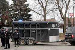 Police work outside the Molson Coors Brewing Co. campus in Milwaukee on Wednesday, Feb. 26 after reports of a possible shooting.