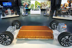 This photo provided by General Motors shows GM's all-new modular platform and battery system, Ultium, at the Design Dome on the GM Tech Center campus in Warren, Mich., on Wednesday, March 4, 2020.