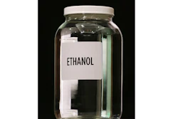 In this Jan. 28, 2014 file photo a jar of ethanol fuel sits on display during the Iowa Renewable Fuels Association meeting in Altoona, Iowa. As hospitals and nursing homes run out of hand sanitizer to fight off the coronavirus, struggling ethanol producers are eager to help. They could provide alcohol to make millions of gallons of the germ-killing sanitizer, but the U.S. Food and Drug Administration has put up a roadblock, frustrating both the health care and ethanol industries with its inflexible regulations during a national health care crisis.