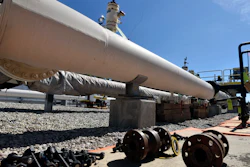 Fresh nuts, bolts and fittings are ready to be added to the east leg of the pipeline near St. Ignace as Enbridge prepares to test the east and west sides of the Line 5 pipeline under the Straits of Mackinac in Mackinaw City, Mich.