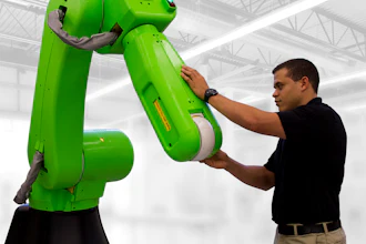 The CR-35iA cobot features the industry’s first 35 kg payload that can work with humans in a shared workspace without safety fences.
