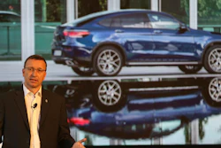 Mercedes-Benz India Managing Director and CEO Martin Schwenk speaks during the launch of Mercedes Benz New GLC Coupe.