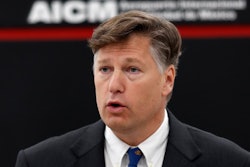 Christopher Landau, the new U.S. ambassador to Mexico, delivers a statement to members of the media.