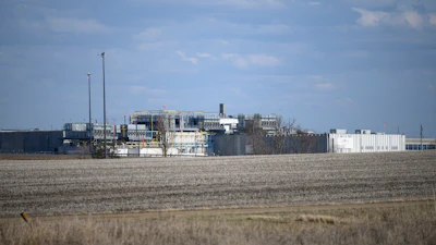 This April 18 photo shows the JBS USA Pork Plant in Worthington, MN. Officials estimate that about 700,000 pigs across the nation can't be processed each week and must euthanized. Most of the hogs are being killed at farms, but up to 13,000 a day also may be euthanized at the JBS pork plant in Worthington.