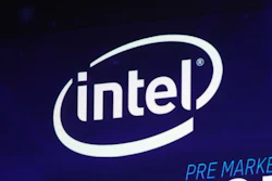 The Intel logo appears on a screen at the Nasdaq MarketSite, in New York's Times Square.