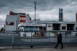 The Westfleisch slaughterhouse is seen in Coesfeld, Germany on Tuesday, May 12. Hundreds of the workers were tested positive on the coronavirus and were put on quarantine.