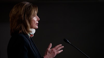 House Speaker Nancy Pelosi of Calif., speaks during a news conference on Capitol Hill in Washington, Thursday, May 28, 2020.