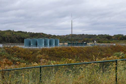 Storage tanks at a shale gas well pad, Zelienople, Pa., Oct. 17, 2019.