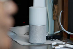 SK Telecom's AI speaker Nugu at a senior citizen's home in Seoul, May 13, 2020.