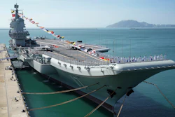 The Shandong aircraft carrier docked at a naval port in Sanya, China, Dec. 17, 2019.