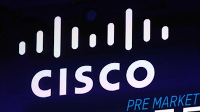 Cisco logo seen on screen.
