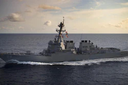The Arleigh Burke-class guided-missile destroyer USS Preble (DDG 88) transits the Indian Ocean March 29, 2018. Picture taken March 29, 2018.
