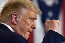 President Trump during an event at the Whirlpool Corporation facility in Clyde, Ohio, Aug. 6, 2020.