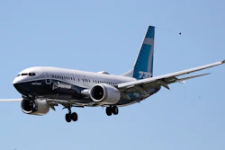 A Boeing 737 MAX jet heads to a landing at Boeing Field following a test flight in a June 29, 2020 photo in Seattle. Boeing is reporting more weak numbers for airplane orders and deliveries. The big aircraft maker said Tuesday, Aug. 11, 2020 it it sold no new airliners in July, and customers canceled orders for 43 of its 737 Max jet.