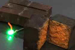 Chemically altering the red in ordinary bricks to become a nanofibrous plastic turns bricks into supercapacitors capable of storing enough electricity to power LED lights.