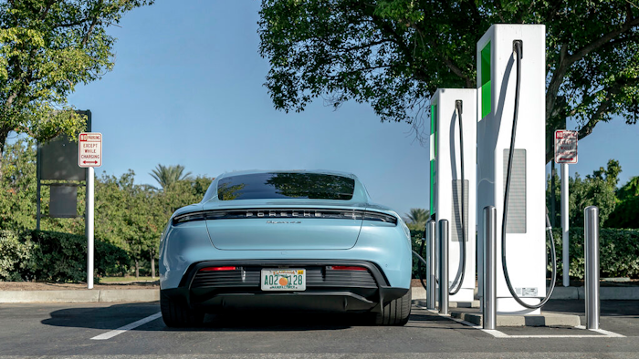 Porsche's first all-electric production car, the 2020 Taycan.