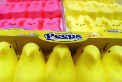 In this 2003 file photo, boxes of Marshmallow Peeps are lined up at the Just Born factory in Bethlehem, PA.