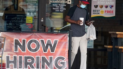 A customer at an eatery in Richardson, Texas, Sept. 2, 2020.