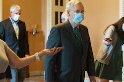 Senate Majority Leader Mitch McConnell, R-Ky., walks to his office on Capitol Hill, Sept. 8, 2020.