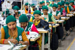 In this April 19, 2018 file photo, trainees work at Snowtex garment factory in Dhamrai, near Dhaka, Bangladesh. After months of decline in exports of its garment products, Bangladesh’s economy is showing signs of recovery. The Asian Development Bank in a new report said Tuesday, Sept. 15, 2020, the country's economy's comeback was encouraging and it is expected to grow by 6.8 percent in the current fiscal year ending in June if this recovery sustains.