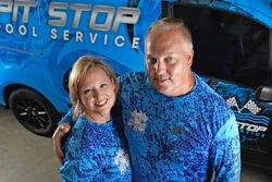 Amy and Cody Morgan pose in their new warehouse, Sept. 4, 2020, in Cypress, Texas.