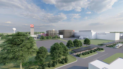 An artist rendering of Purina's new pet food plant in Eden, NC.