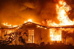 House burns on Platina Road at the Zogg Fire near Ono, Calif.