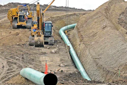 Heavy equipment is seen at a site where sections of the Dakota Access pipeline were being buried.