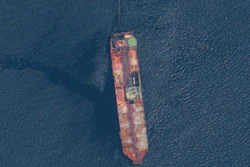 Satellite image of the FSO Nabarima off the coast of Trinidad and Tobago, Aug. 9, 2020.