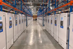 Part of a 'freezer farm,' a football field-sized facility for storing finished COVID-19 vaccines, in Puurs, Belgium.