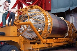 In this Aug. 13, 1965 photo provided by the San Diego Air and Space Museum, technicians work on an Atlas Centaur 7 rocket at Cape Canaveral, Fla. A mysterious object temporarily orbiting Earth is a Centaur 7 upper stage rocket, not an asteroid after all, astronomers confirmed Wednesday, Dec. 2, 2020.