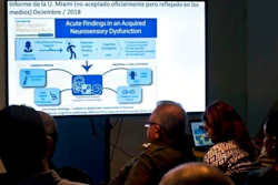 Cuban officials make a presentation on a series of mysterious illnesses suffered by U.S. and Canadian diplomats in Havana, March 14, 2019.