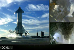 Frame grab from video shows the Starship just after an automatic engine abort in southeast Texas, Dec. 8, 2020.