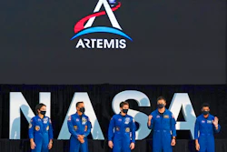 Five of the astronauts that will be part of the Artemis missions — from left, Jessica Meir, Joe Acaba, Anne McClain, Matthew Dominick, and Jessica Watkins — introduced by Vice President Mike Pence, Kennedy Space Center, Cape Canaveral, Fla., Dec. 9, 2020.